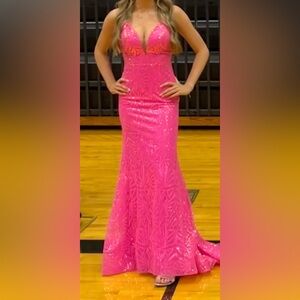 Amarra pink formal abstract dress